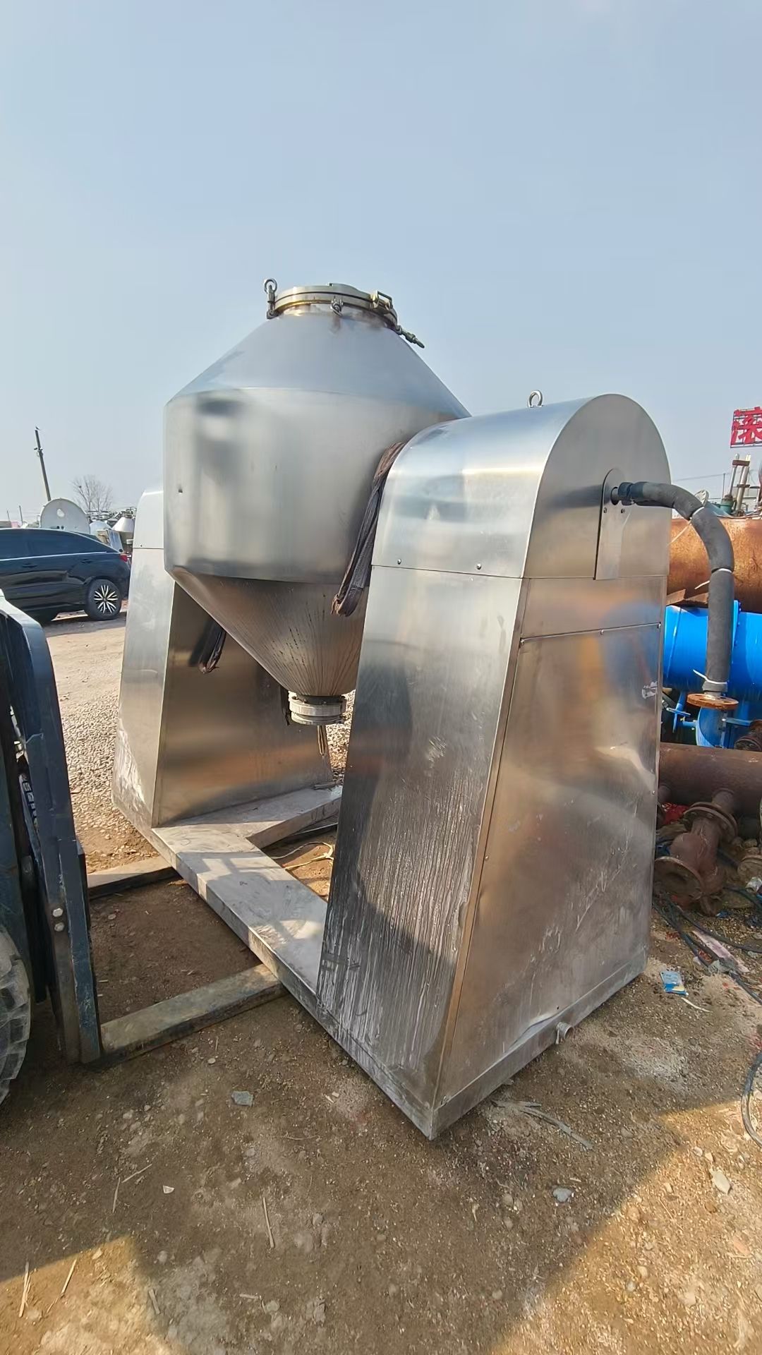 转让二手双锥干燥机 一台容积500L不锈钢真空回转-1