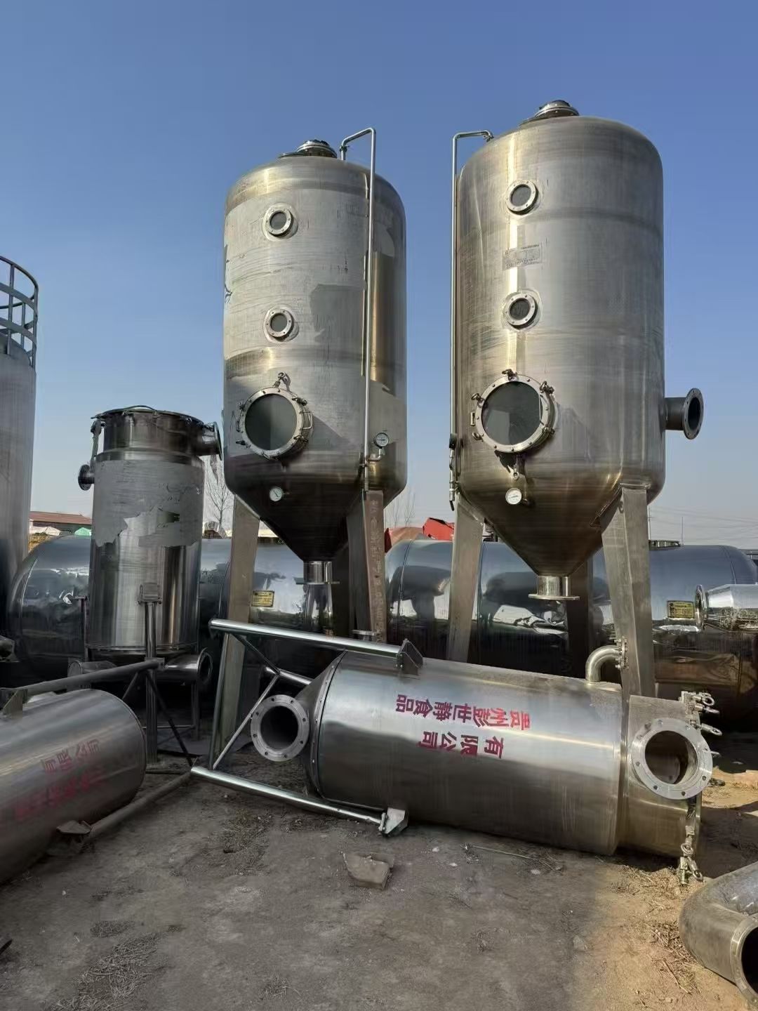 转让二手浓缩蒸发器 一套双效3000升食品级浓缩蒸-1