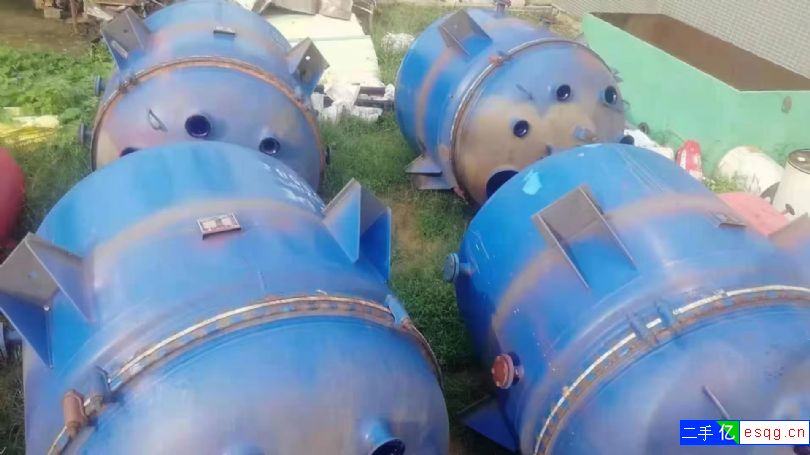 二手外盘管不锈钢反应釜，5立方不锈钢内外盘管反应釜-2