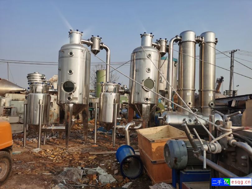 出售二手浓缩蒸发器，二手2吨双效浓缩蒸发器，强制循-1