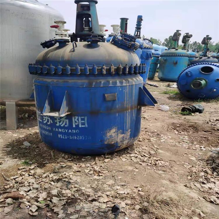 二手反应釜二手搅拌釜搪瓷反应釜3方5方6.3方8方-1