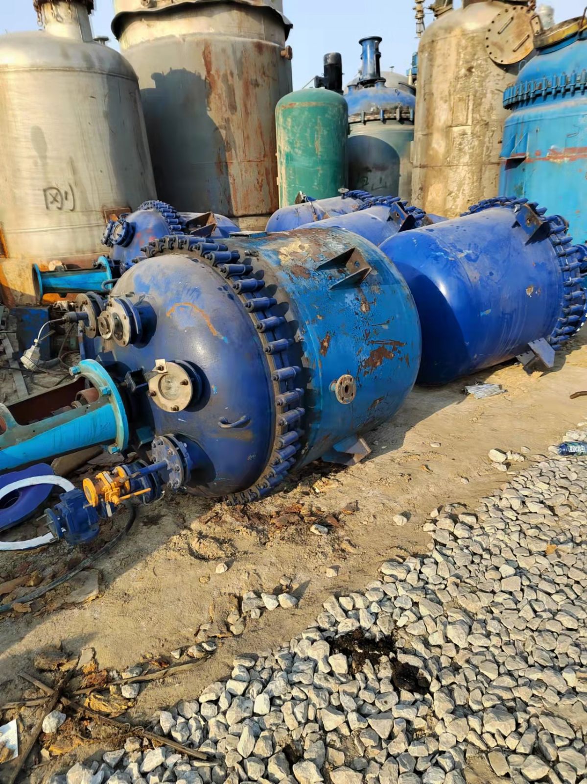 二手反应釜二手搅拌釜搪瓷反应釜3方5方6.3方8方-2