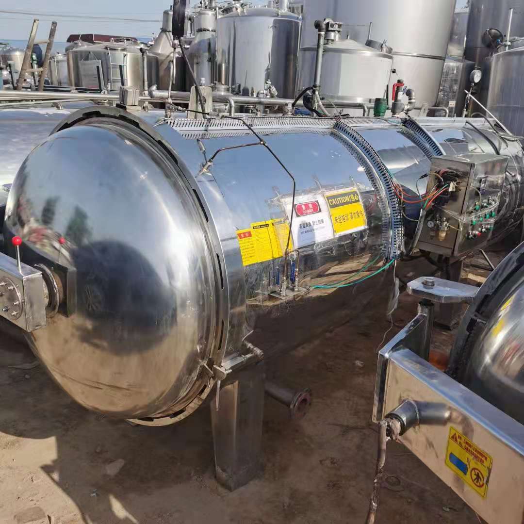 二手杀菌锅二手食品杀菌锅,回转式杀菌锅,全不锈钢杀-2