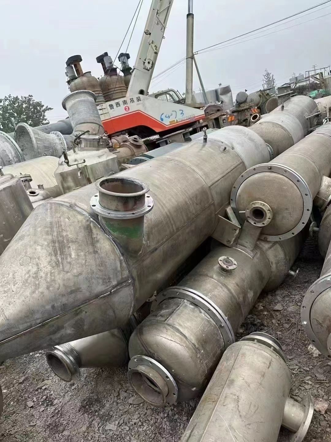 二手3吨全钛材强制循环蒸发器 壳层合管层全钛材-1