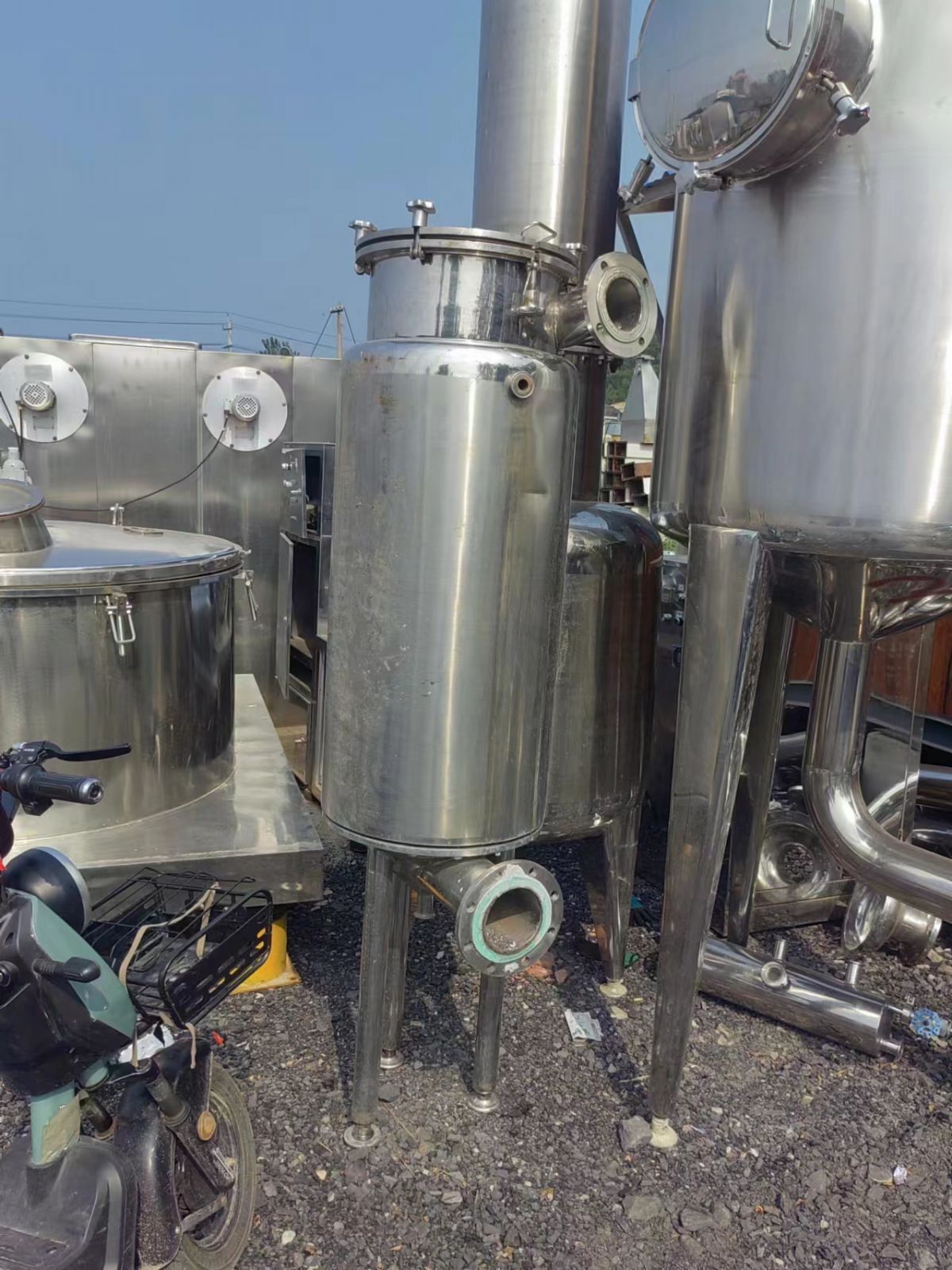 二手双效浓缩蒸发器、1.5吨不锈钢双效蒸发器-1