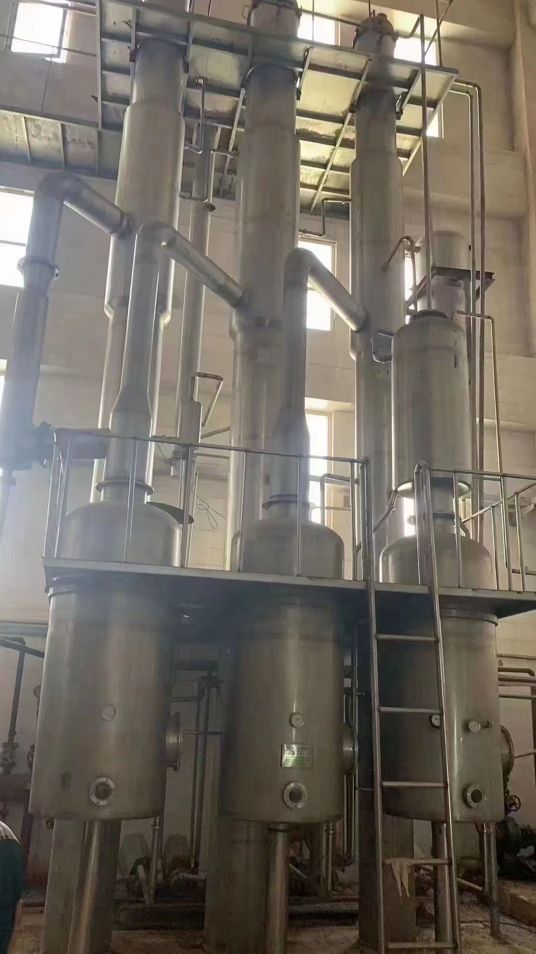转让9成新二手3.2吨三效降膜蒸发器一套！-2