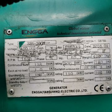 100kw康明斯二手柴油发电机组出售九成