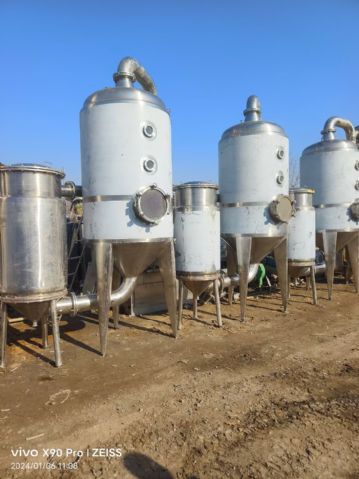 转让二手浓缩蒸发器 一台容积三效三吨浓缩