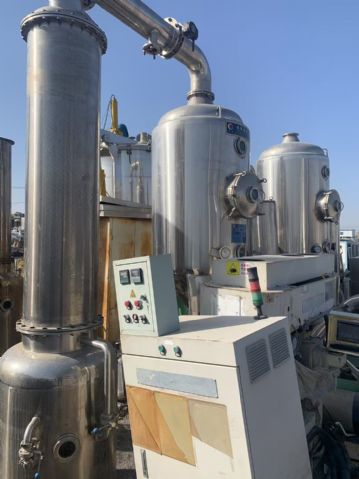 转让二手浓缩蒸发器 一套双效1000L食