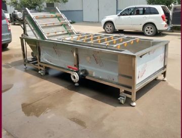 公司用试验样机处理一台果蔬清洗机，气泡清