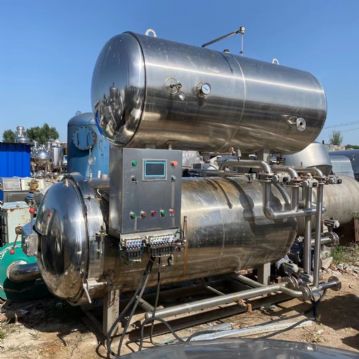 处理二手2立方双层水浴式杀菌锅