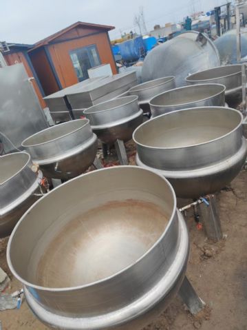 转让二手三足夹层锅 10台600升蒸汽三