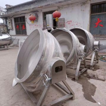 转让二手电加热夹层锅 三台容积600L倾