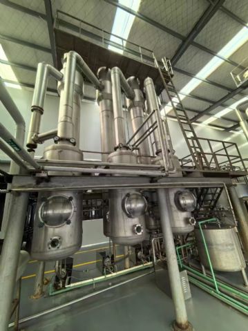 转让二手浆膜蒸发器 一套三效2吨材质31