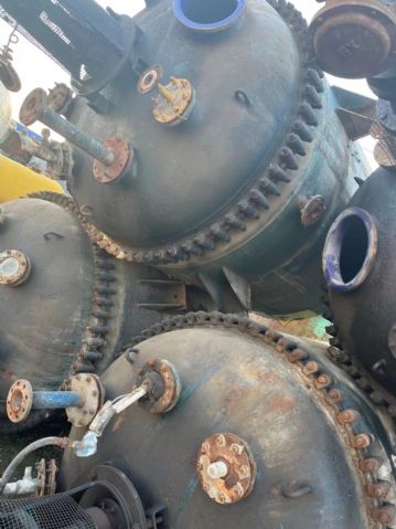 便宜出售  5000升钛盘管搪瓷反应釜，