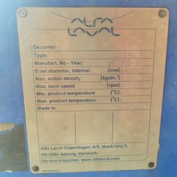 便宜出售 450型进口阿法拉伐卧式沉降下