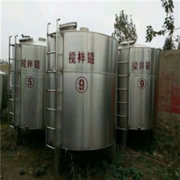 二手5吨内外抛光搅拌罐上平口下封头厚度8