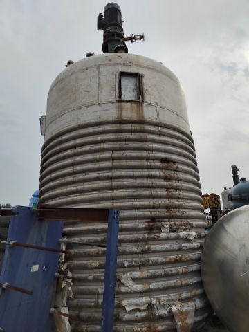 出售二手不锈钢外盘管反应釜 全不锈钢材质